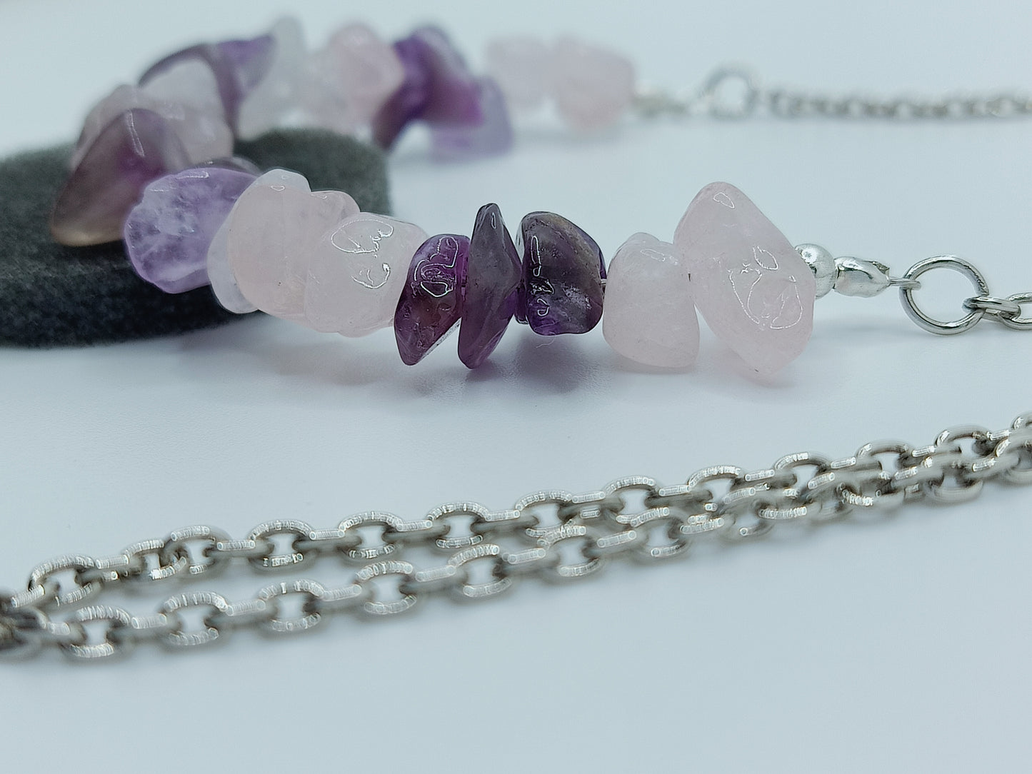 Rose quads & Amethyst Neckpiece set