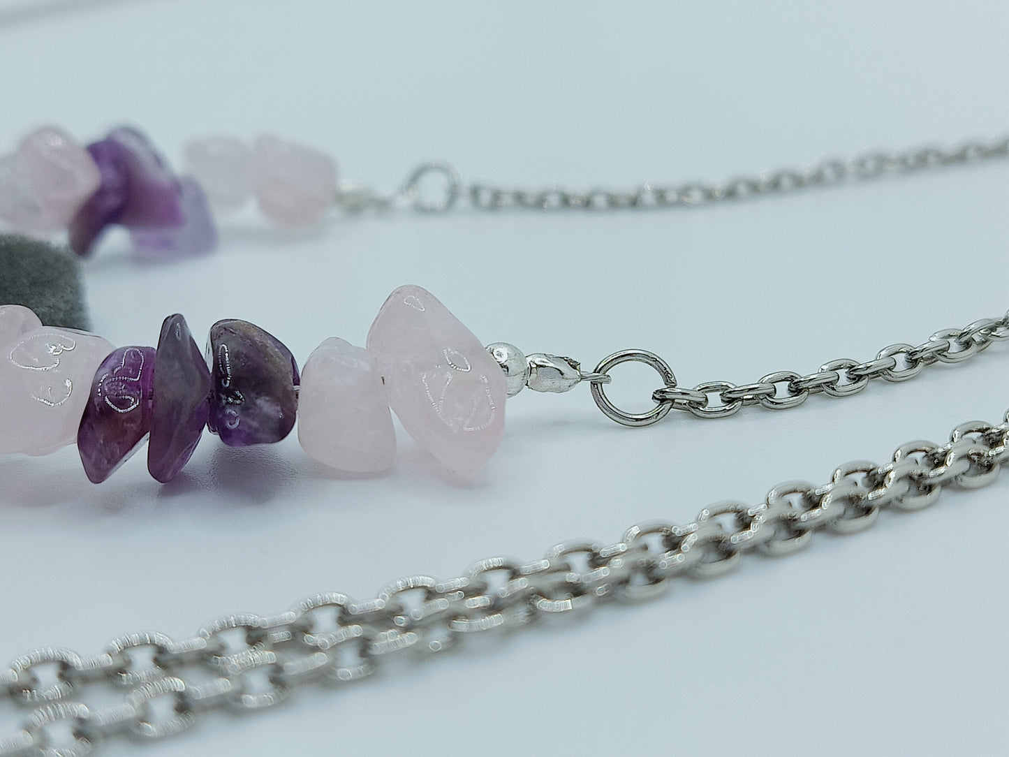 Rose quads & Amethyst Neckpiece set