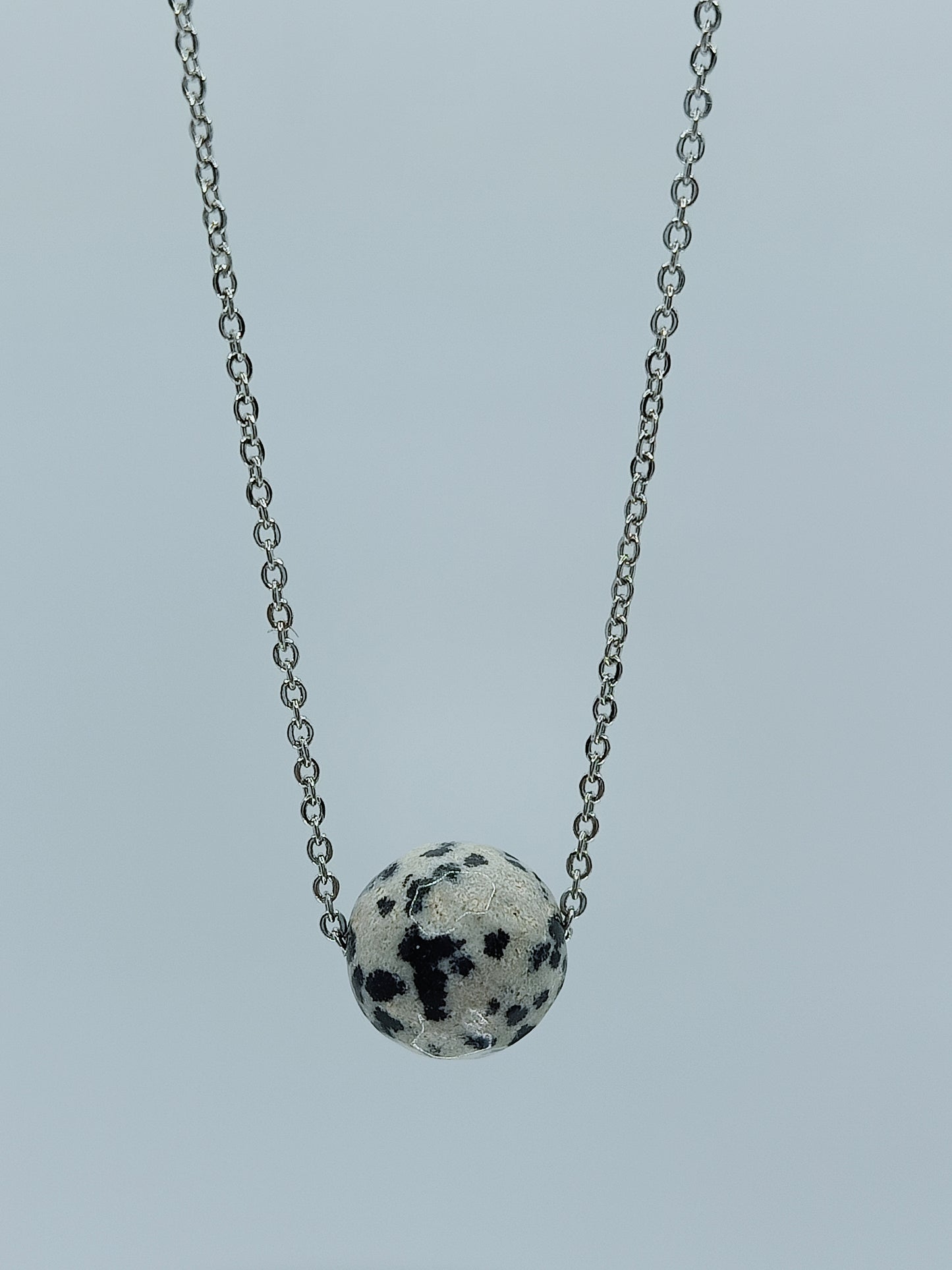 Dalmatian jasper cut Bead Necklace