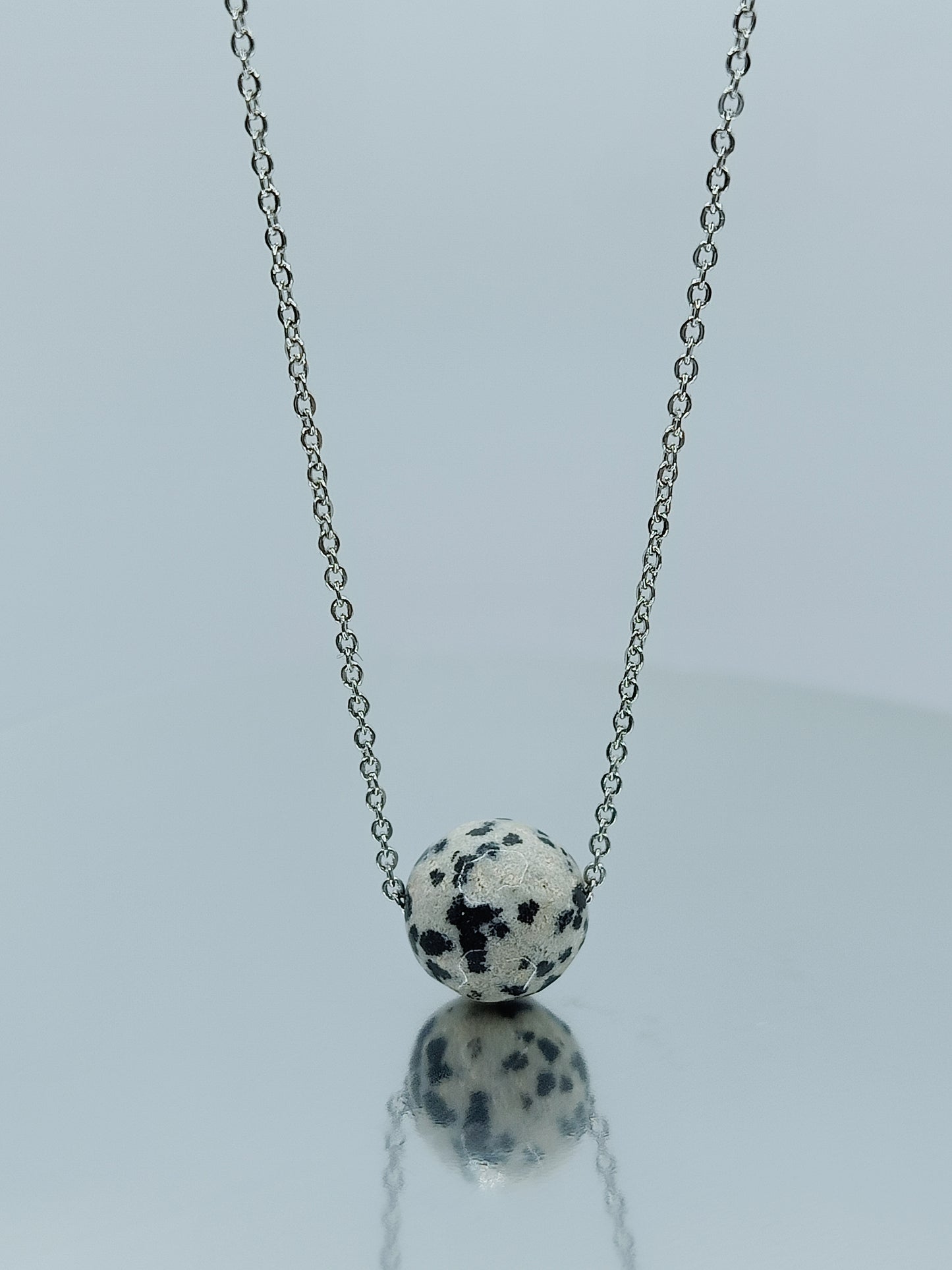 Dalmatian jasper cut Bead Necklace