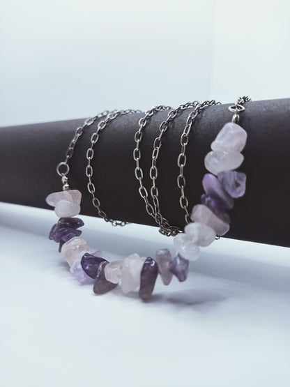 Rose quads & Amethyst Neckpiece set