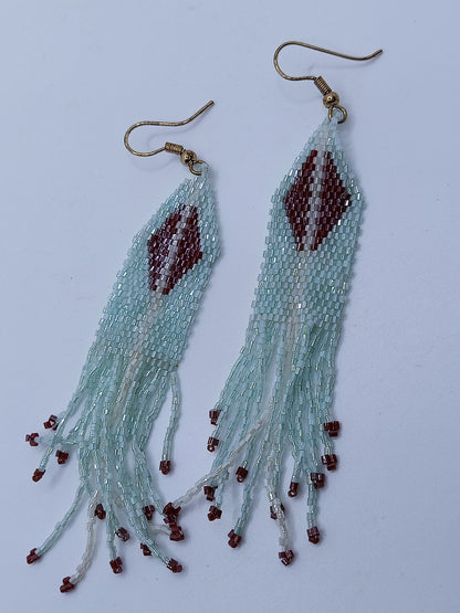 Hand-crafted Glss Bearded Earrings