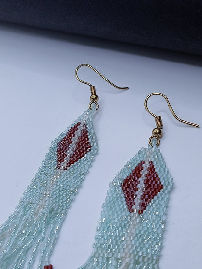 Hand-crafted Glss Bearded Earrings