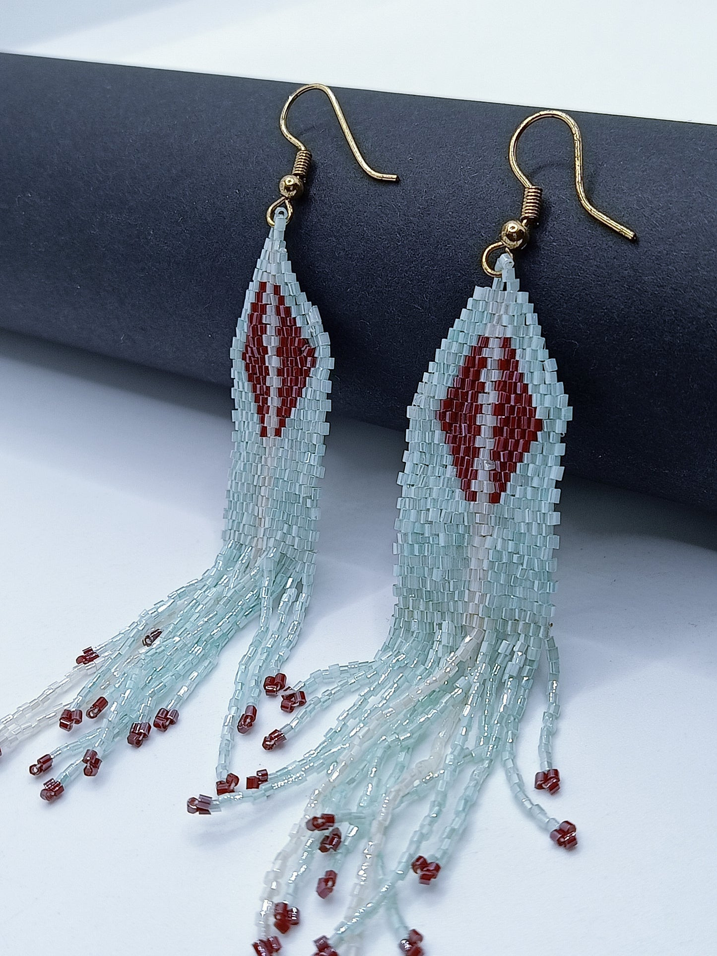 Hand-crafted Glss Bearded Earrings