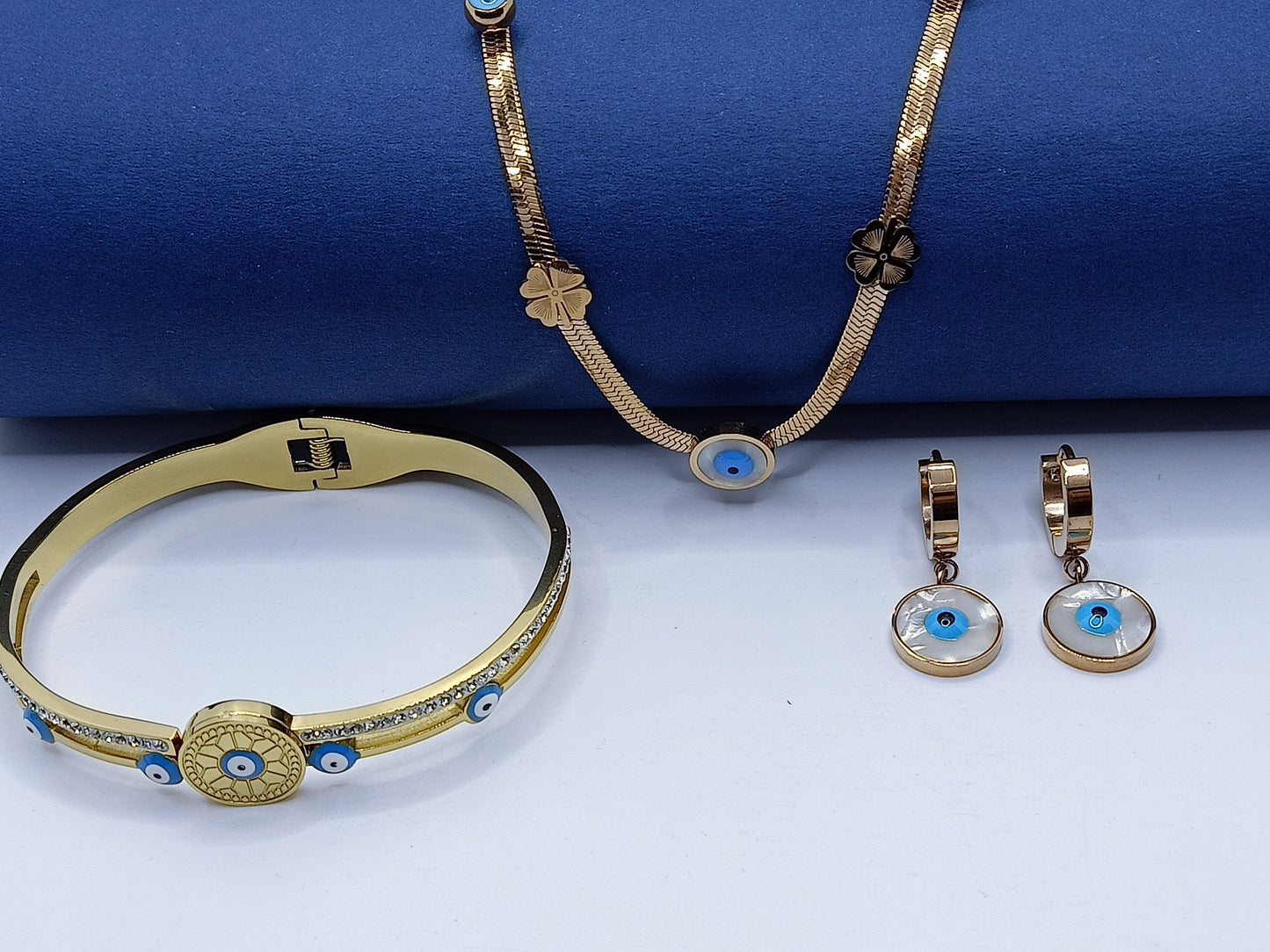 Anti Tarnished Evil eye Set