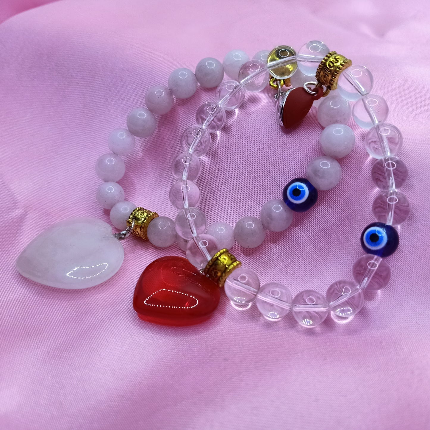 Couple Bracelet (Rose Quartz & Crystal Quartz)