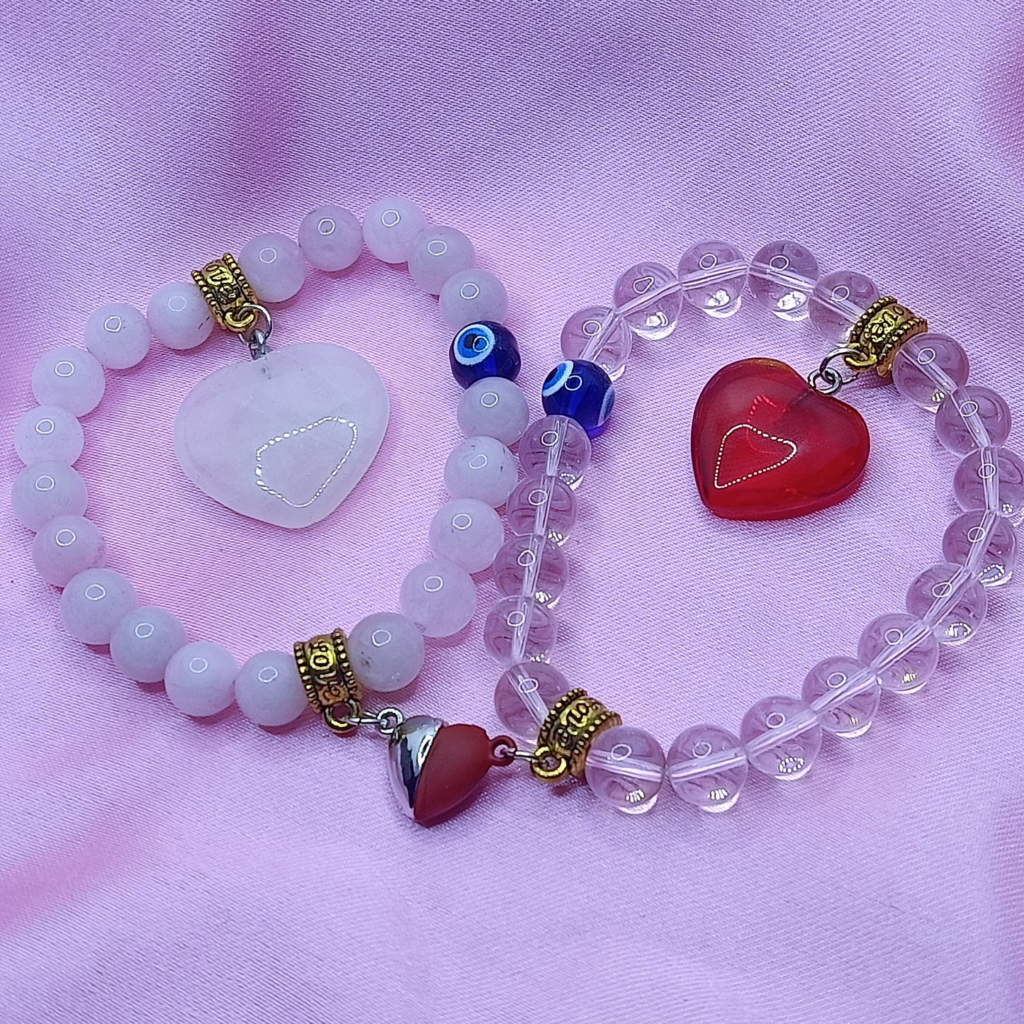 Couple Bracelet (Rose Quartz & Crystal Quartz)