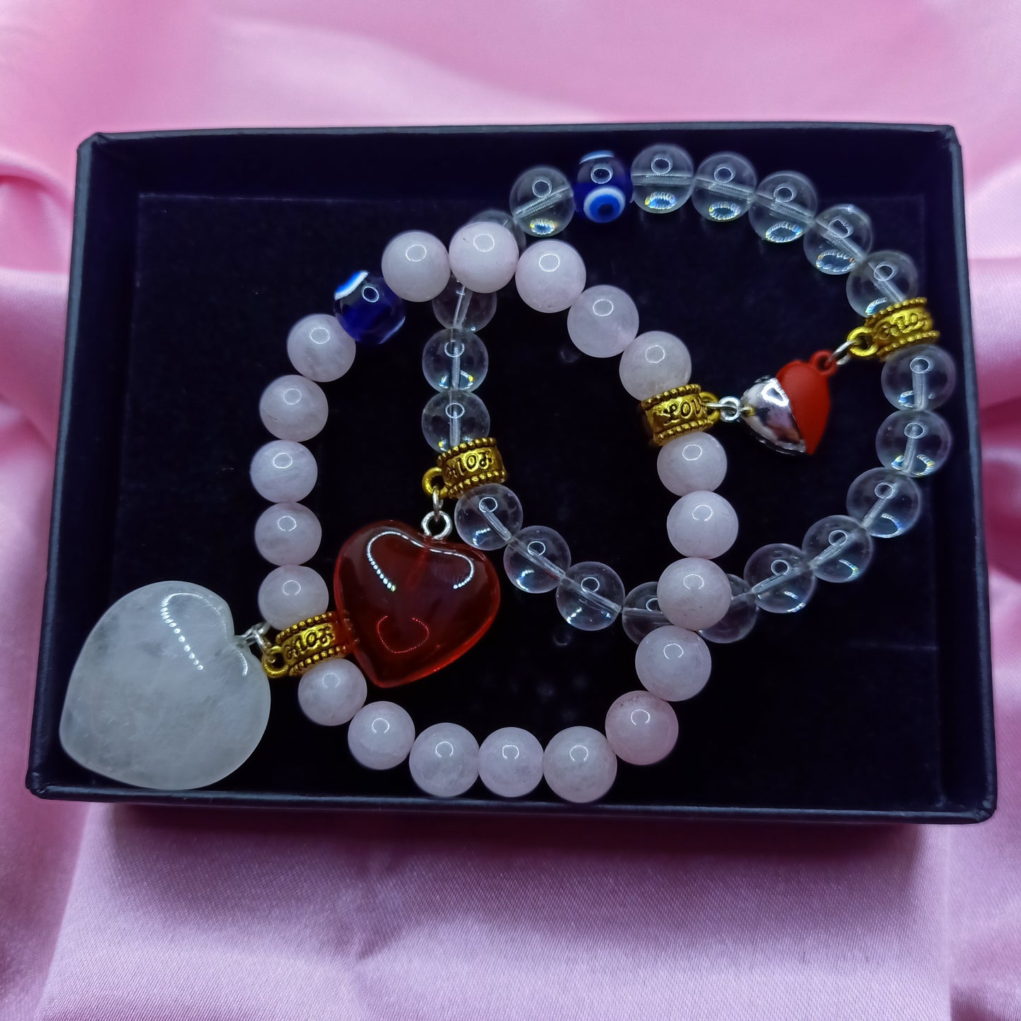 Couple Bracelet (Rose Quartz & Crystal Quartz)